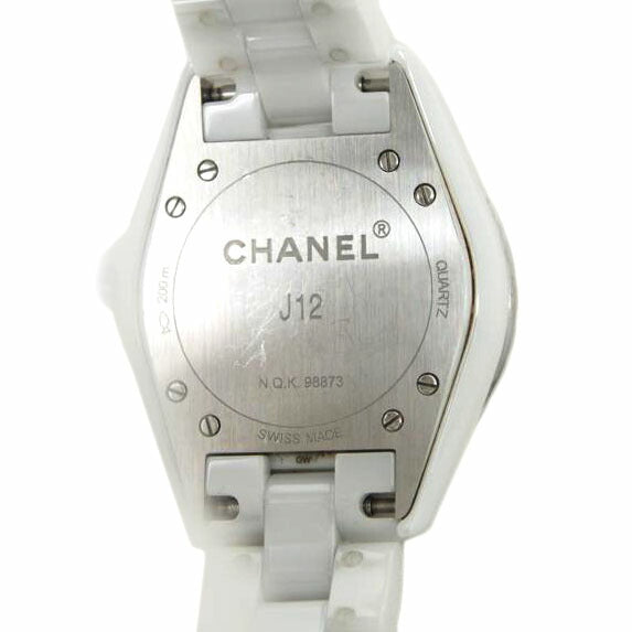 CHANEL シャネル/レディース/クオーツ/ホワイトセラミック/8Pダイヤシェル文字盤/J12//N.Q.K.98873/Bランク/78