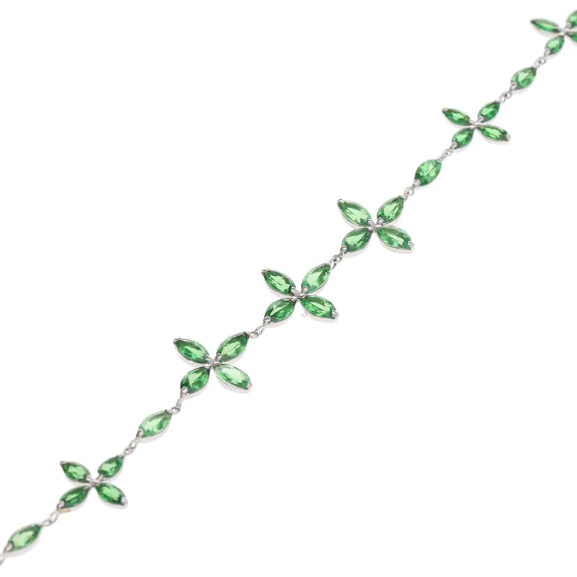 / ◎Pt900/850グリーンガーネットブレスレット6.17ct//Aランク/75