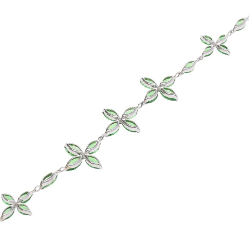 / ◎Pt900/850グリーンガーネットブレスレット6.17ct//Aランク/75
