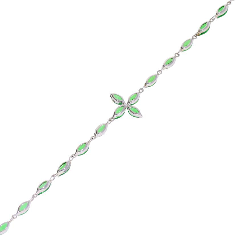 /◎ Pt900/850グリーンガーネットブレスレット5.21ct//Aランク/75