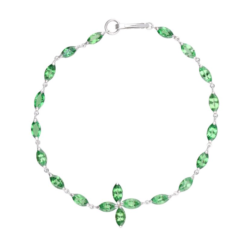 / Pt900/850グリーンガーネットブレスレット5.35ct//Aランク/75
