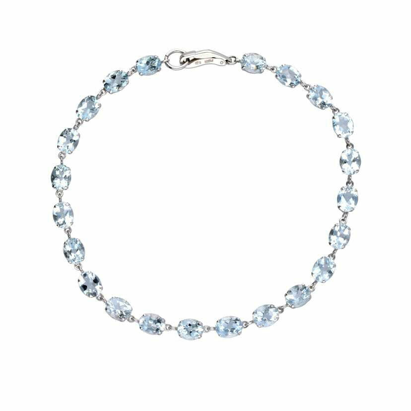 /◎ Pt900/850アクアマリンブレスレット6.54ct//Aランク/75