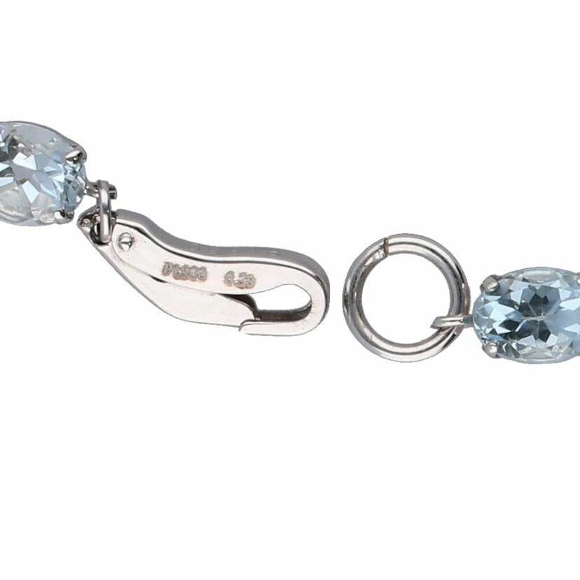/◎ Pt900/850アクアマリンブレスレット6.54ct//Aランク/75