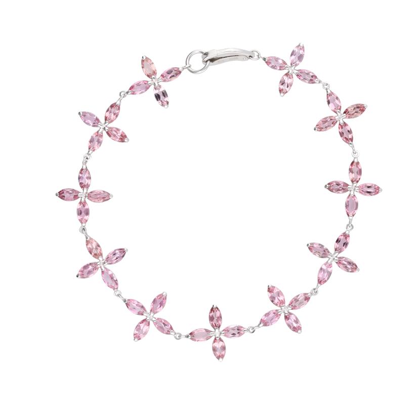 / Pt900/850ピンクトルマリンブレスレット5.90ct//Aランク/75