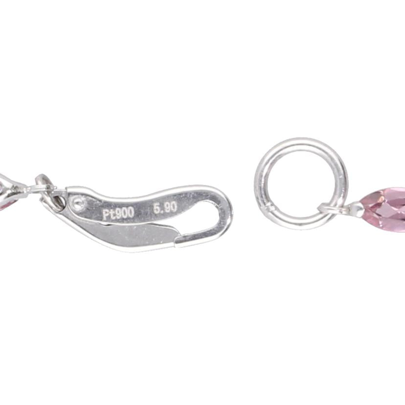 / Pt900/850ピンクトルマリンブレスレット5.90ct//Aランク/75