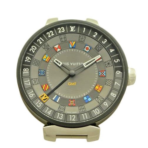 高級品市場 Q7D30 VUITTON LOUIS ルイ・ヴィトン グレー文字盤 メンズ 腕時計 中古 ルイ・ヴィトン 