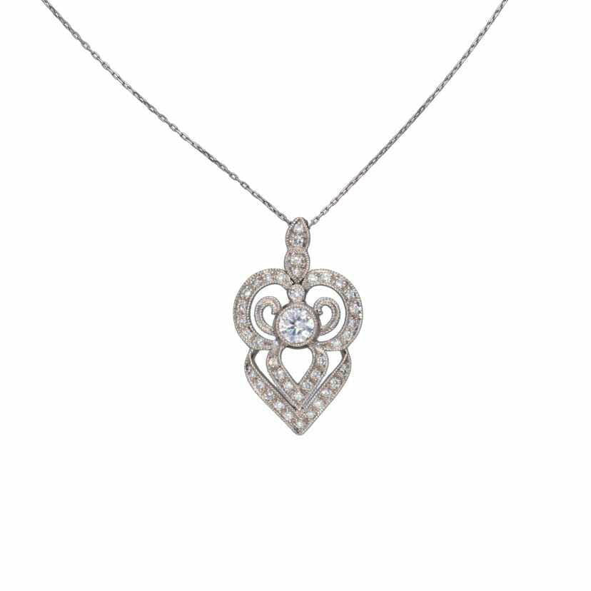 / Pt900/850ダイヤネックレス0.33/0.33ct//Aランク/75