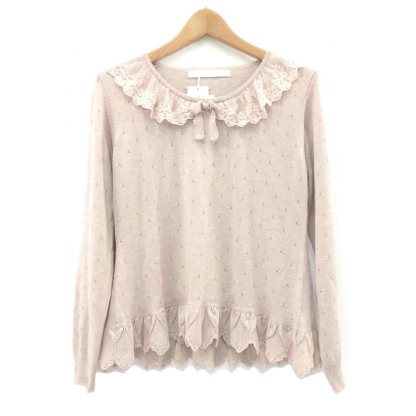 PINKHOUSE ピンクハウス/襟付きレース リボンニット/A2176KP0314//SAランク/77