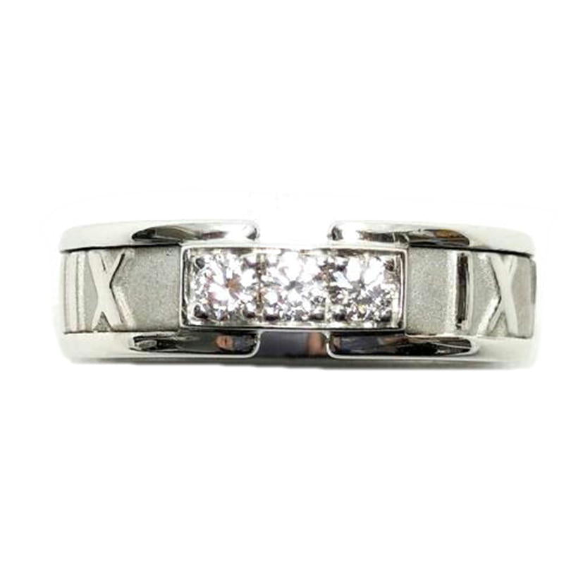 Tiffany&Co ティファニー/アトラス 3Pダイヤ K18WGリング //Aランク/52