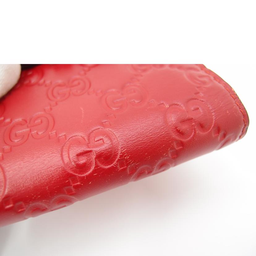 GUCCI グッチ 赤 レディース/グッチシマ二つ折り札入れ/レッド/406924//493075/Aランク/69