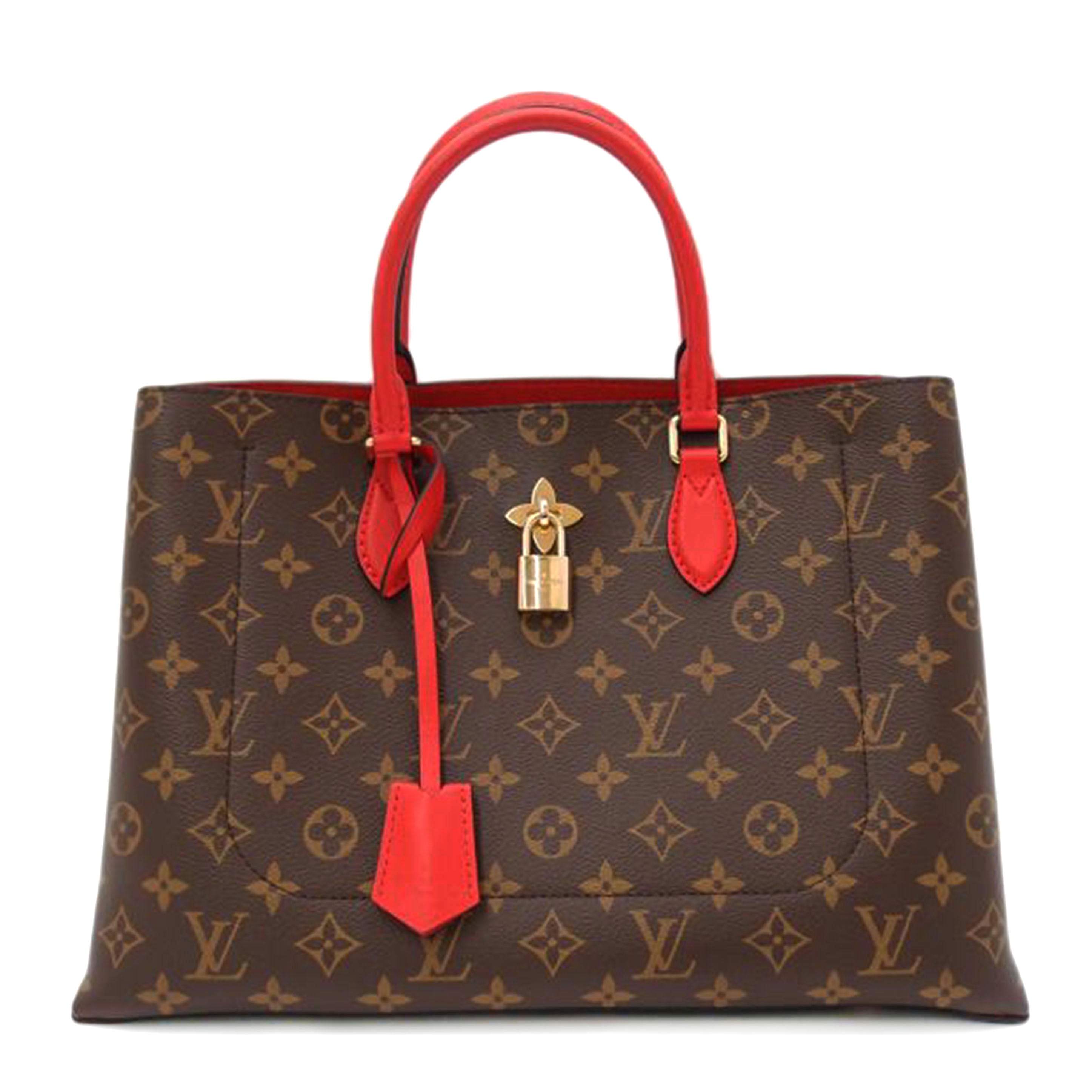 LV ルイ・ヴィトン ハンドバッグ ショルダーバッグ レッド ブラウン レディース/フラワー・トート/モノグラム/コクリコ/M43553//SR1139/SAランク/69