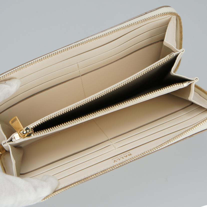 BALLY バリー BALLY ラウンドファスナー 長財布 白 アイボリー レディース メンズ/BALLY/ラウンドファスナー長財布/6237126//SAランク/37