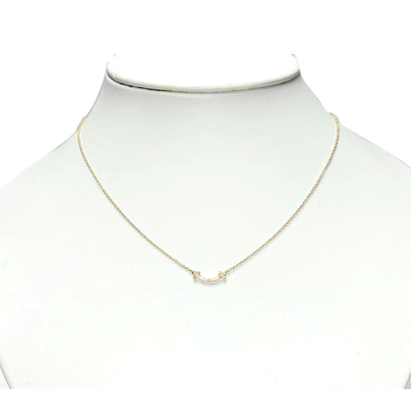 Tiffany&Co ティファニー/Tスマイル ミニ ダイヤ ネックレス //Aランク/52