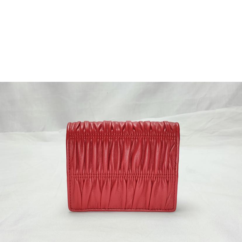 PRADA プラダ/ナッパゴーフル 二つ折り財布 レッド/1MV204//Aランク/52