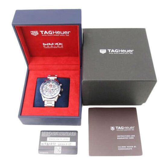TAG Heuer タグホイヤー 腕時計 メンズ ブルー文字盤 クロノグラフ オーバーホール済 レッドブル・レーシングモデル/カレラ・キャリバー・ホイヤー01/レッドブル/自動巻き/CAR2A1K.BA0703//WKN****/SAランク/69
