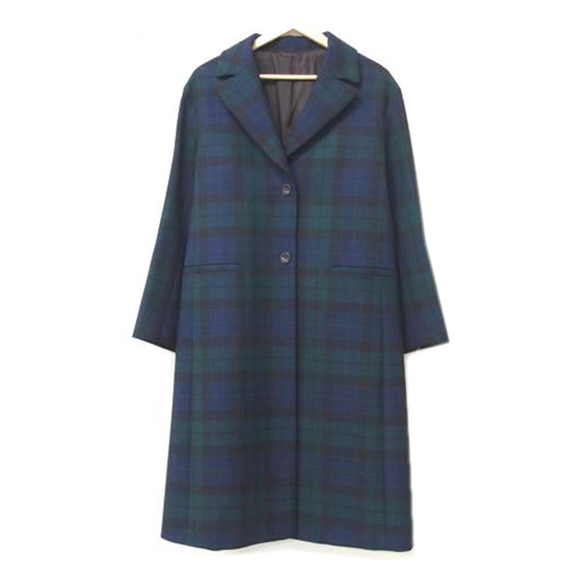 23区/23区 LOCHCARRON ロングチェスターコート グリーン チェック サイズ38/210-5 SC WO YW0401//SAランク/83
