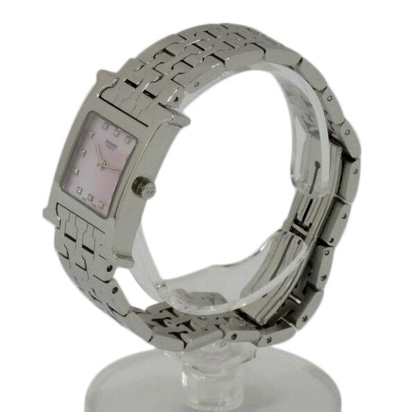 HERMES エルメス/Hウォッチ/12Pダイヤ/ピンクシェル/クォーツ/HH1.210//2194517/ABランク/77