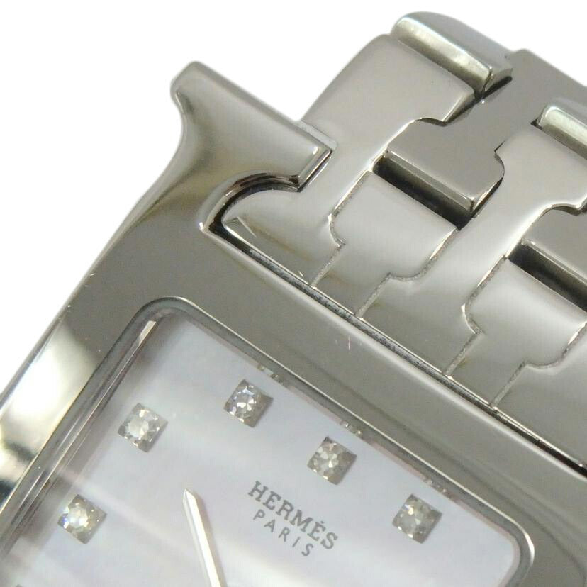 HERMES エルメス/Hウォッチ/12Pダイヤ/ピンクシェル/クォーツ/HH1.210//2194517/ABランク/77