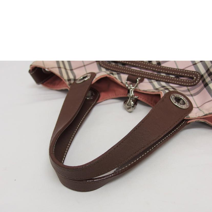 BURBERRY バーバリー/BLUE LABELチェック柄/リバーシブルハンドバッグ/ピンク//Bランク/04
