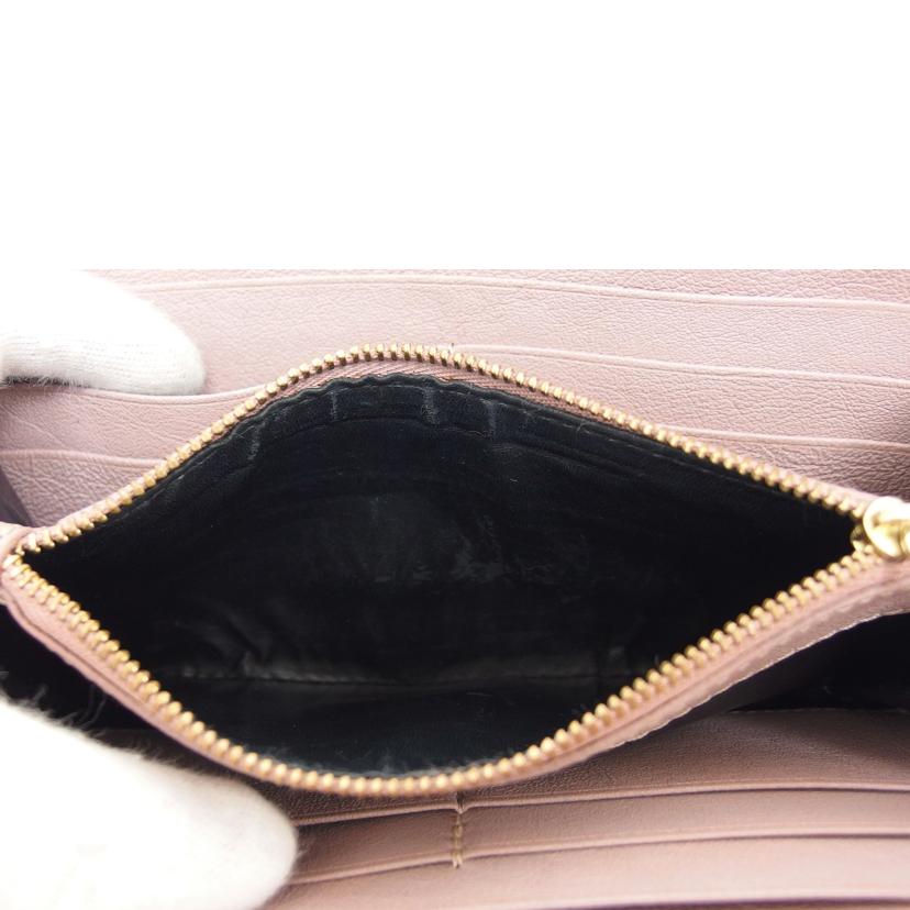 Chloe クロエ/リボンモチーフ/ラウンドファスナー長財布/メタリックピンク//Bランク/04