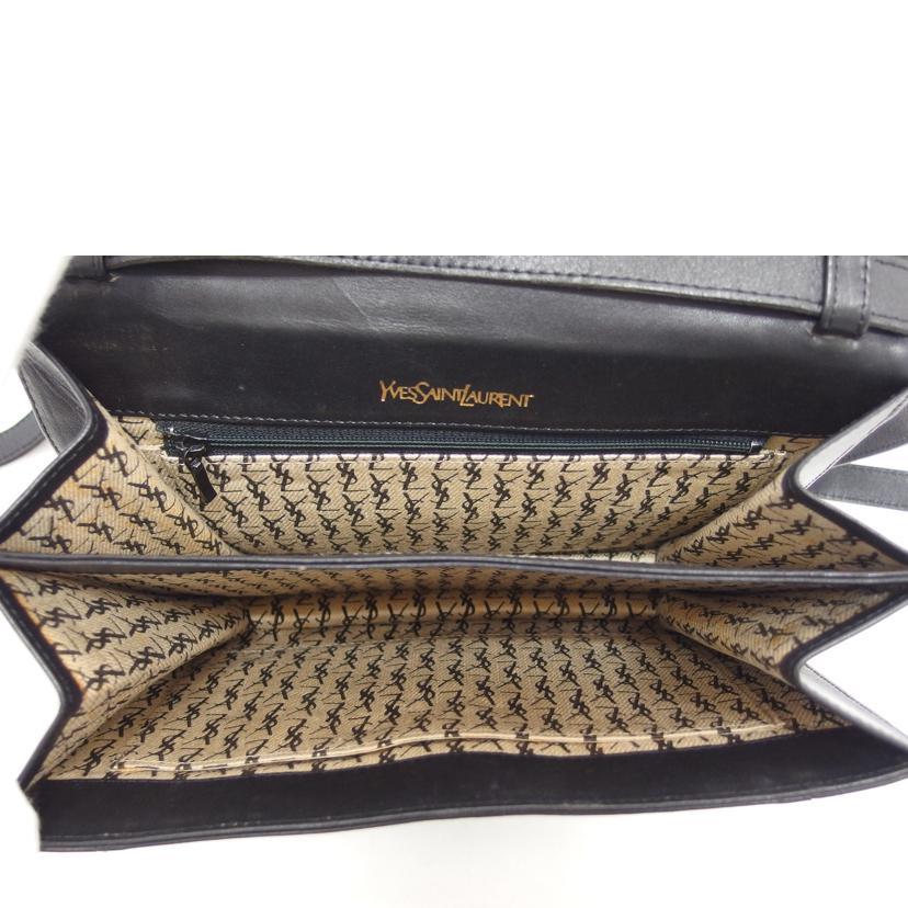 YSL イヴサンローラン/2WAYレザーセミショルダーバッグ/ブラック/ヴィンテージ//ABランク/04