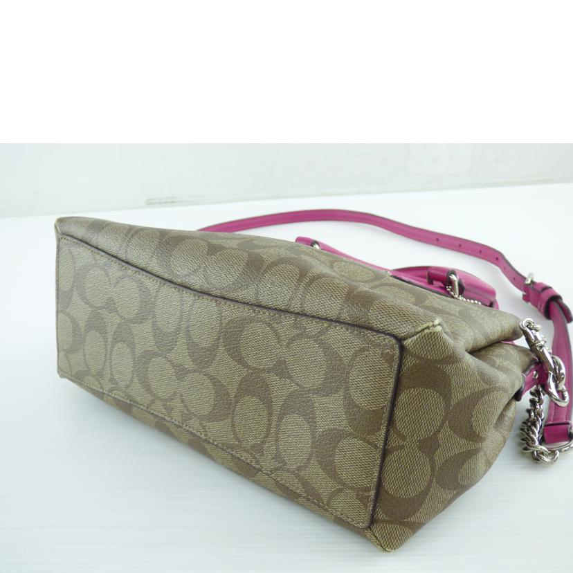 COACH コーチ/シグネチャーキャンバスレザーセミショルダー/F13114//D09**/Bランク/64