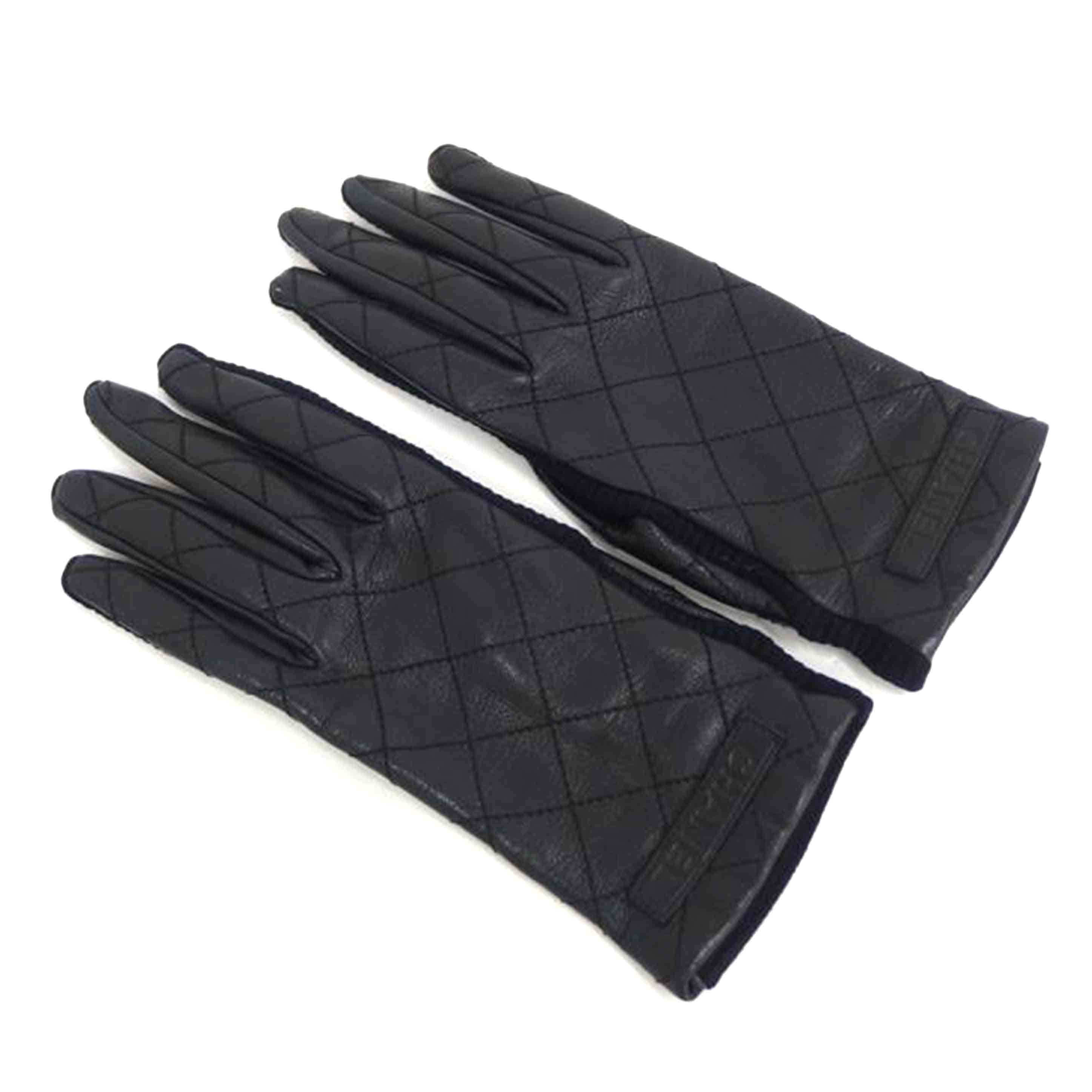 CHANEL シャネル/キルティングレザー手袋/黒//Aランク/82