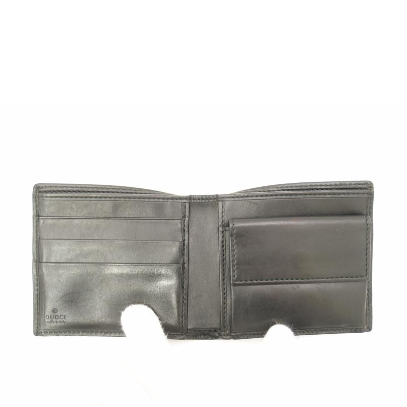 GUCCI グッチ 黒 レザー メンズ/ディアマンテ二つ折り財布/ブラック/237359//095*/Aランク/69