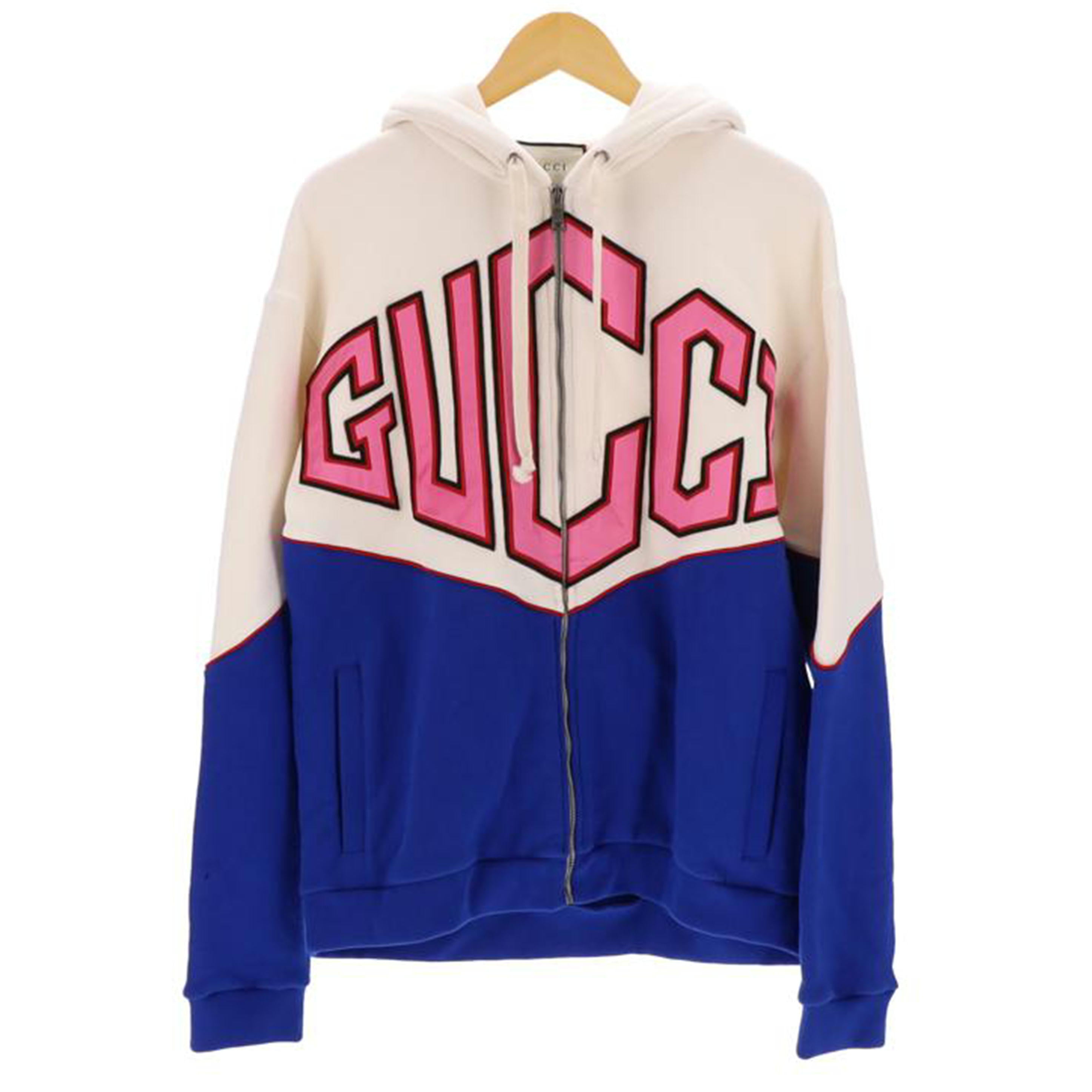 GUCCI グッチ パーカー スウェット フ―ディー レディース メンズ ホワイト ブルー ピンク/ジップパーカー/580821-XJBHJ//CA37394 /ABランク/75