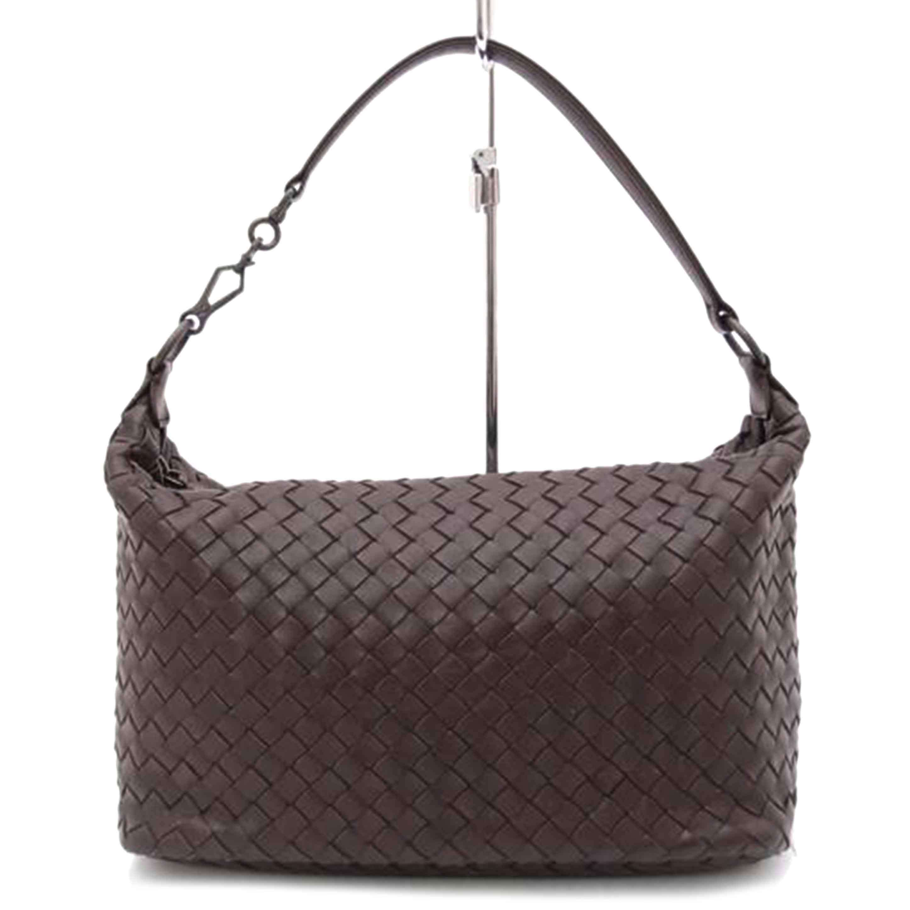 BOTTEGA VENETA ボッテガ ヴェネタ ハンド レザー 茶/イントレチャートワンショルダー/ブラウン//Aランク/69