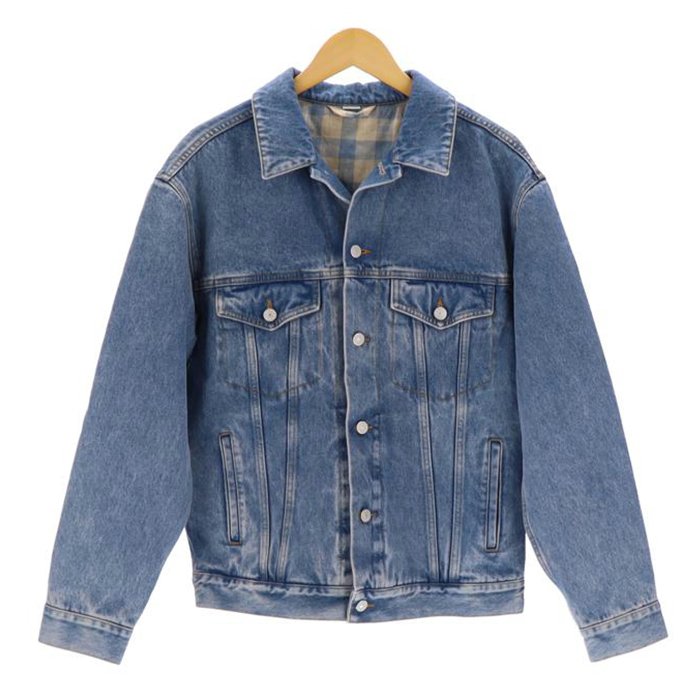 GUCCI グッチ ジャケット ジージャン レディース メンズ ブルー チェック/デニムジャケット/548722-XDARA//CA37394/ABランク/75