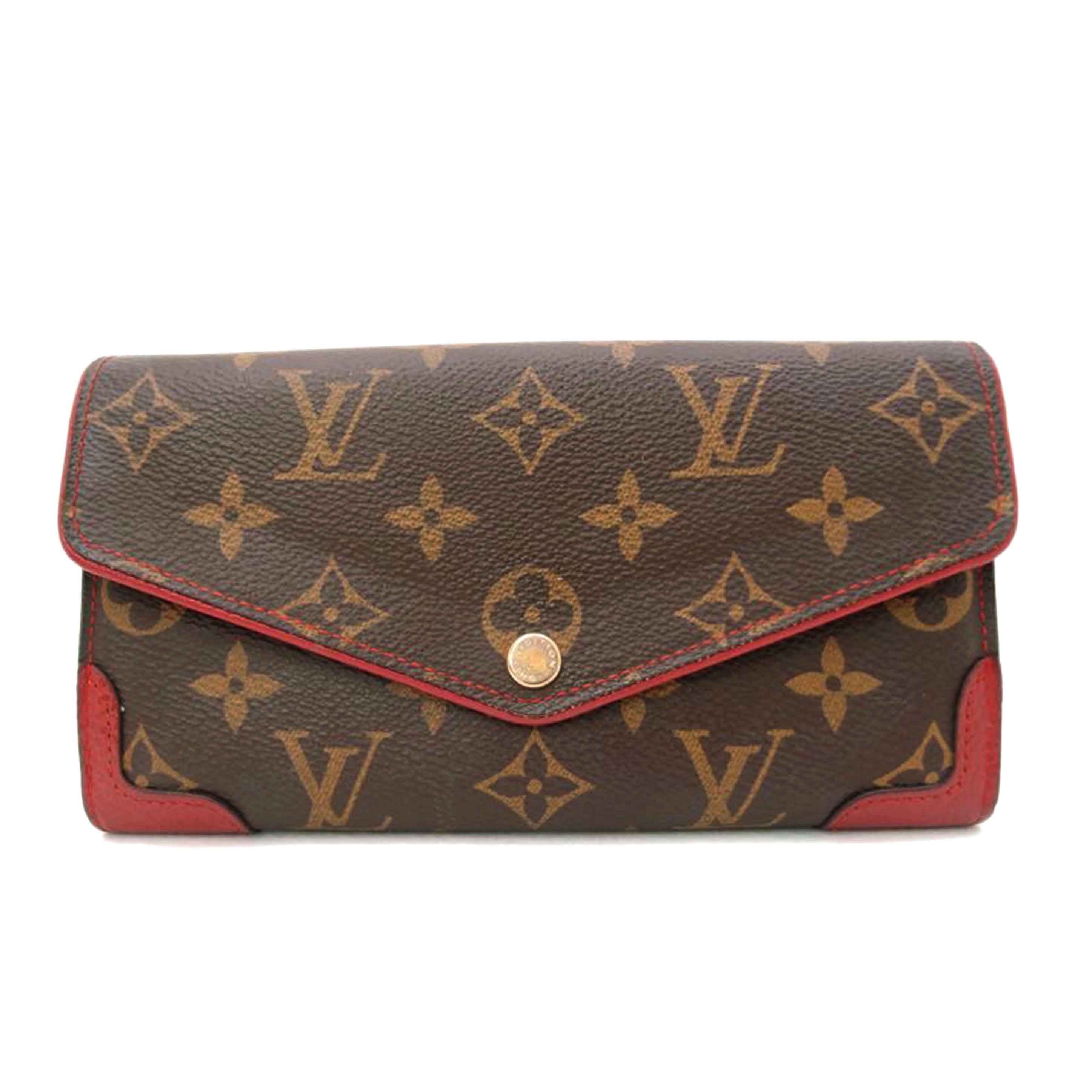 LOUIS VUITTON ルイヴィトン ビトン 二つ折り長財布 赤 レディース/ポルトフォイユ・サラレティーロ/モノグラム/スリーズ/M61184//MI4***/ABランク/69