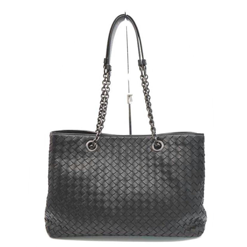 BOTTEGA VENETA ボッテガ ベネタ/イントレチャートラムスキンチェーンレザートート/ノワール/428052//B05670261V/SAランク/89