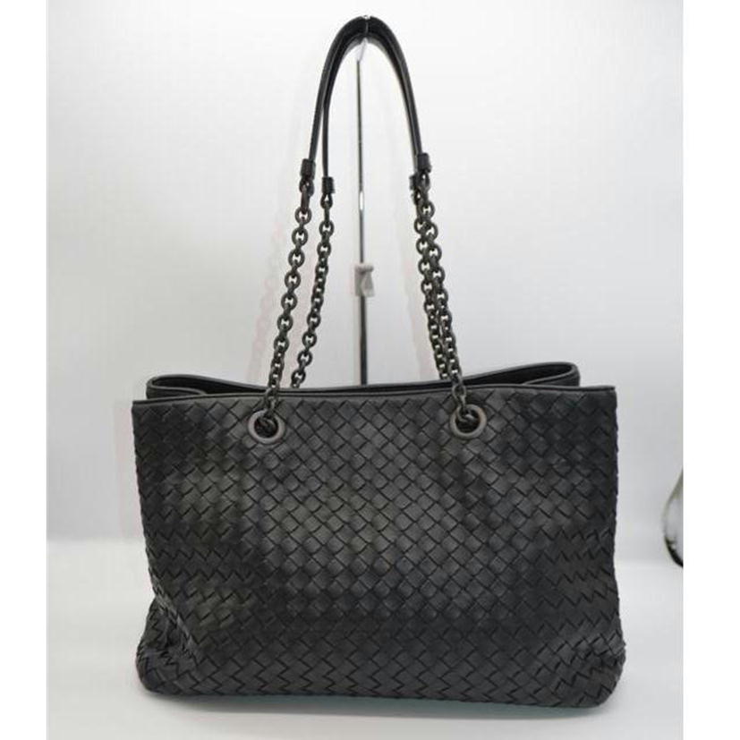 BOTTEGA VENETA ボッテガ ベネタ/イントレチャートラムスキンチェーンレザートート/ノワール/428052//B05670261V/SAランク/89