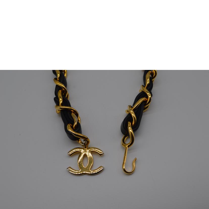 CHANEL シャネル/ココマークラムスキンチェーンベルトGP//ABランク/89