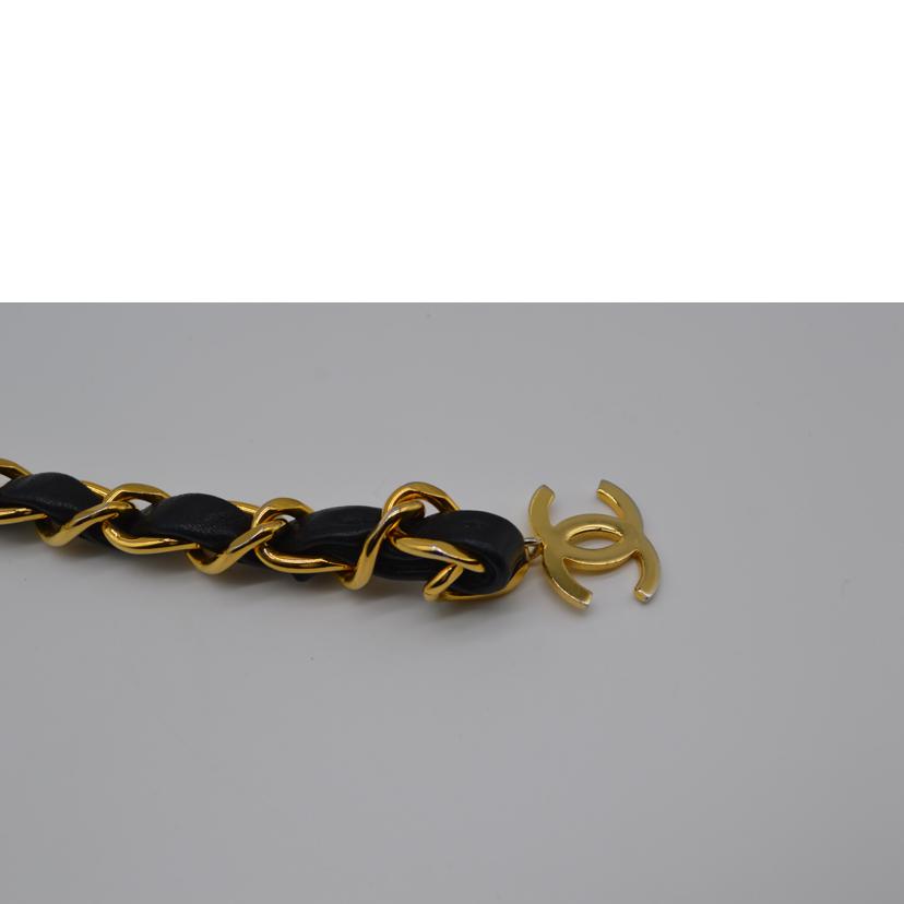 CHANEL シャネル/ココマークラムスキンチェーンベルトGP//ABランク/89