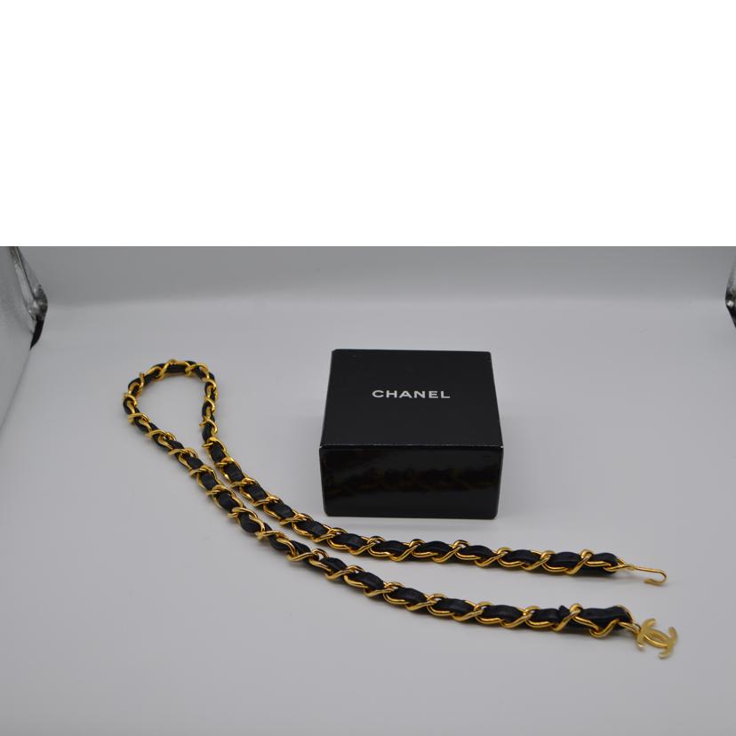 CHANEL シャネル/ココマークラムスキンチェーンベルトGP//ABランク/89