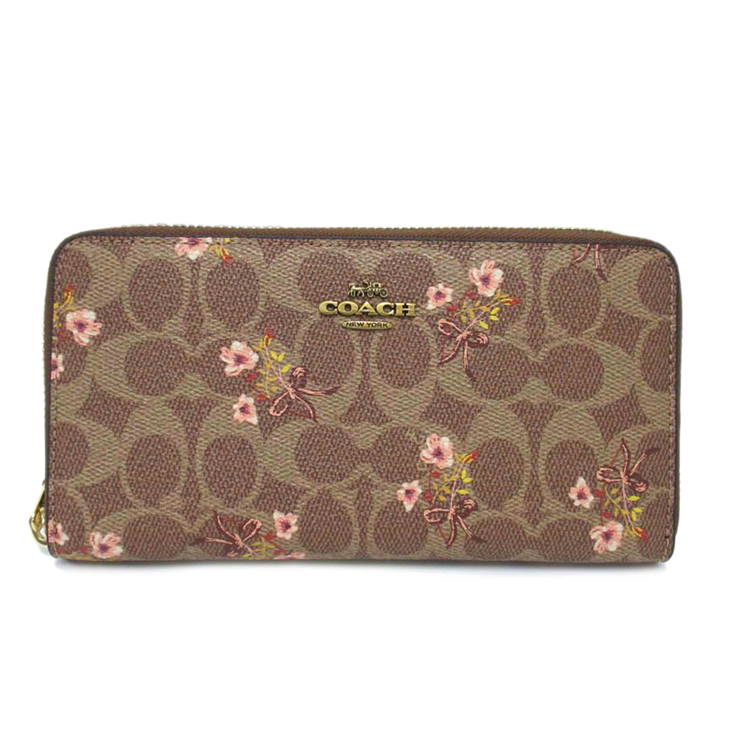 COACH/ラウンドファスナー長財布/シグネチャー/67245//D16**/Aランク/63