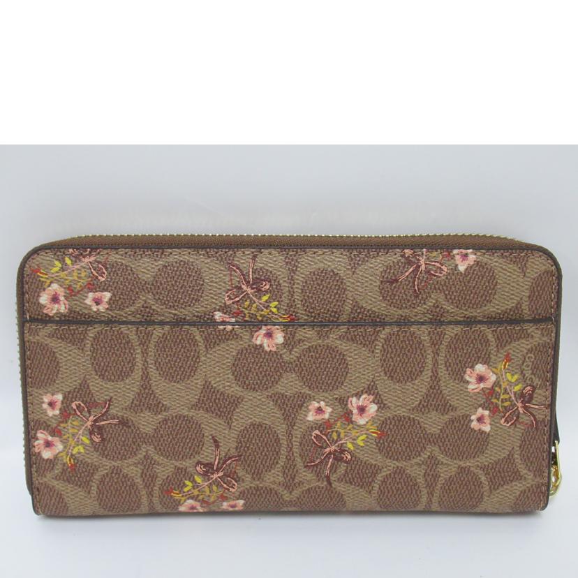 COACH/ラウンドファスナー長財布/シグネチャー/67245//D16**/Aランク/63