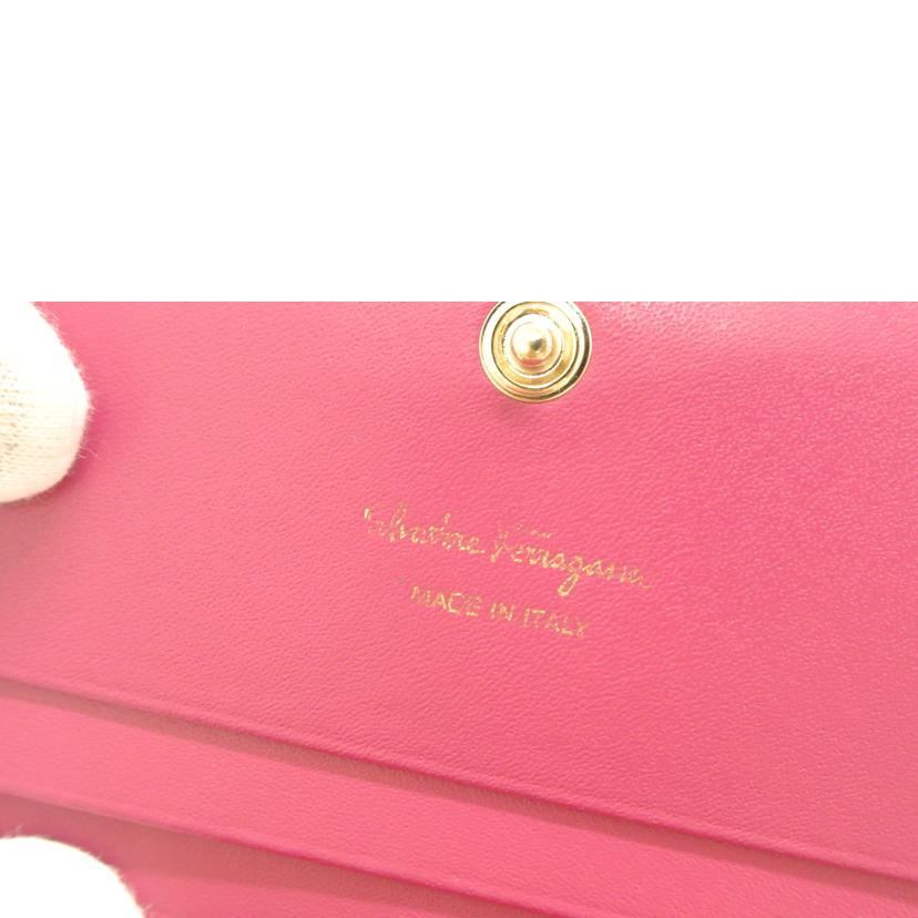 Ferragamo フェラガモ/ヴェラリボン折り財布 紫ピンク/JL-22//D515/Bランク/87