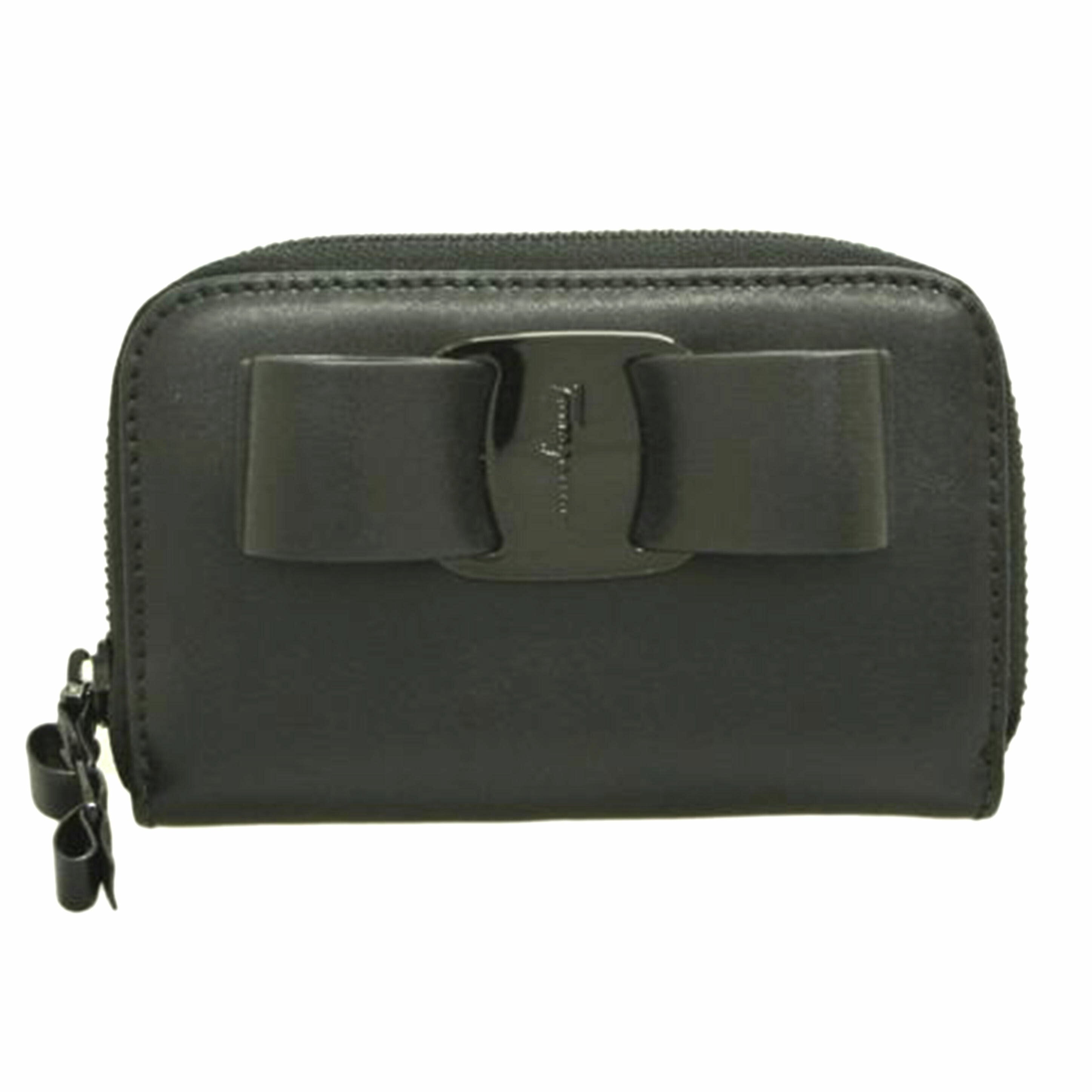 Ferragamo フェラガモ/ヴァラリボン カードケース黒/KM-22//D288/ABランク/87