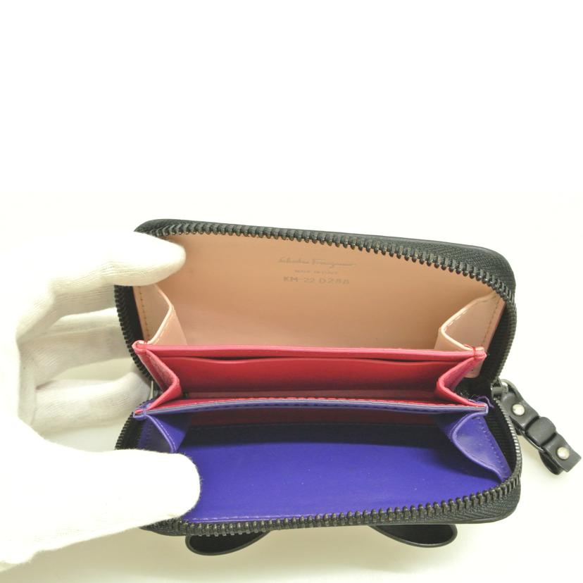 Ferragamo フェラガモ/ヴァラリボン カードケース黒/KM-22//D288/ABランク/87