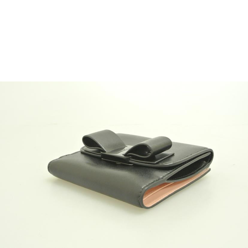 Ferragamo フェラガモ/ヴァラリボン折り財布 黒/IR-22//D268/ABランク/87