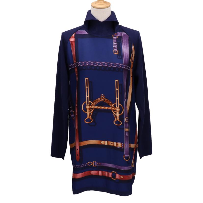 GUCCI グッチ/GUCCI スカーフニットワンピ・NV//Bランク/75