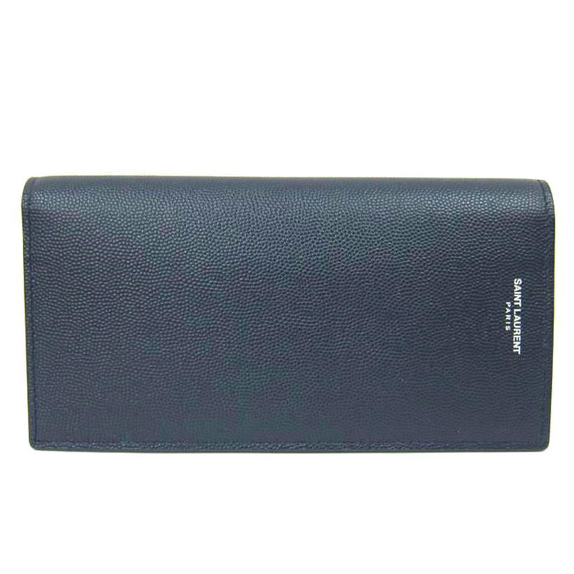 SAINT LAURENT サンローラン/PVCレザー二つ折り長財布/ネイビー/396308//0518/ABランク/82