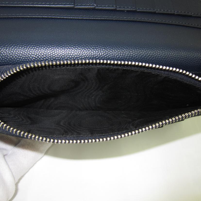 SAINT LAURENT サンローラン/PVCレザー二つ折り長財布/ネイビー/396308//0518/ABランク/82