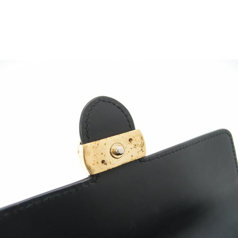 GUCCI グッチ 黒 レザー /インターロッキングGグッチシマ二つ折り長財布/ブラック/369663//534***/ABランク/69