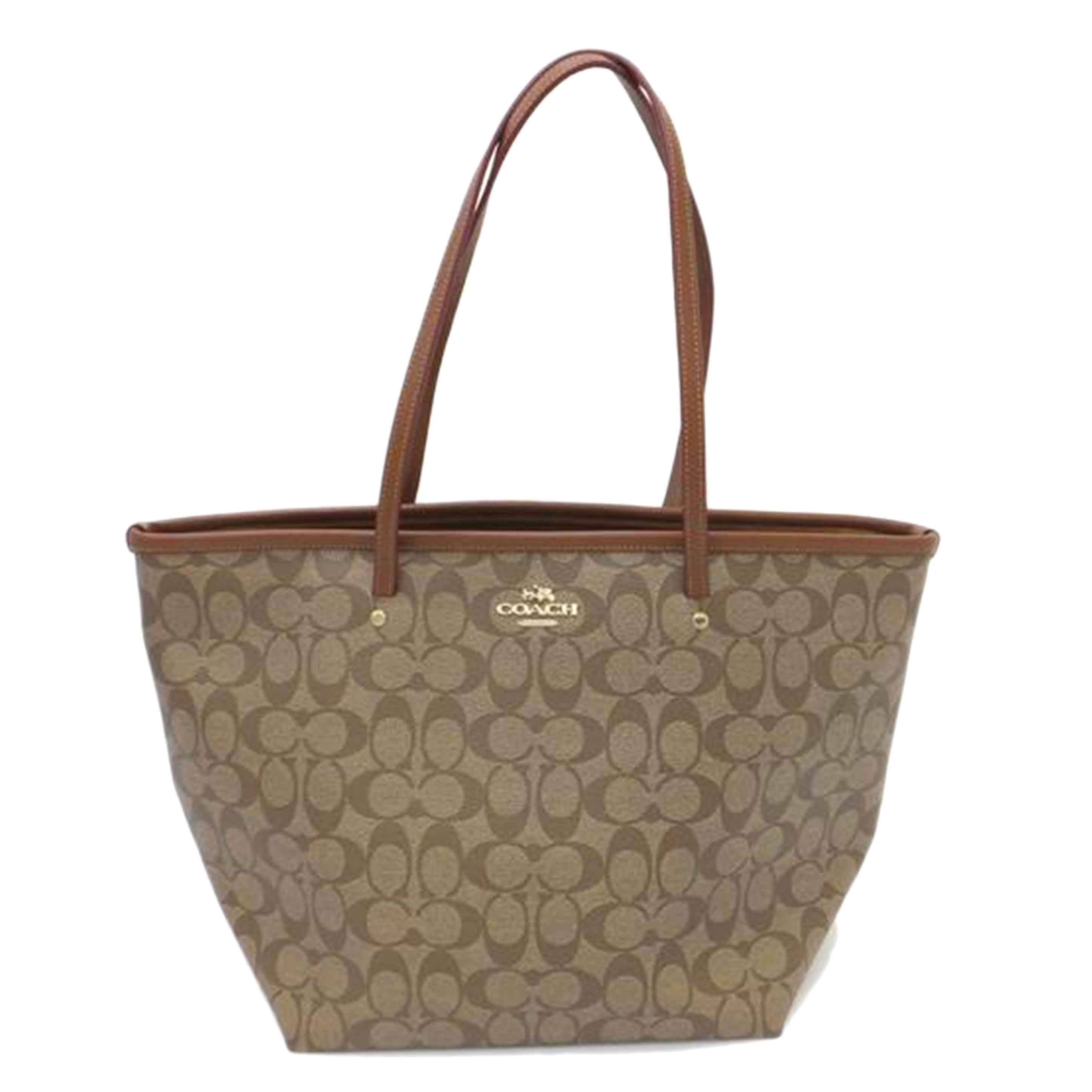 COACH COACH/シグネチャー レザートートバッグ/F34104//M1532/Aランク/88