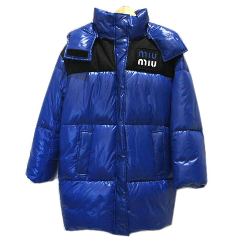 MIUMIU ミュウミュウ/ロングダウンJKT BLU/BLK/MS1496 1RWD//Aランク/94