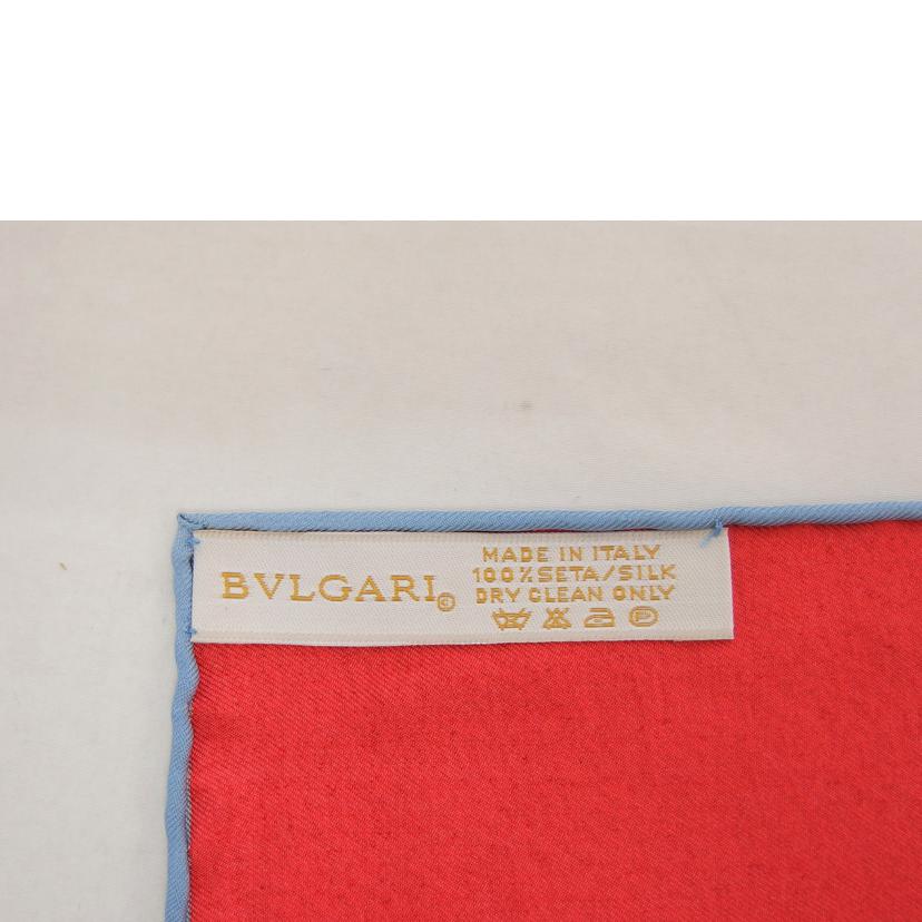 BVLGARI ブルガリ/Girotondo di Marionette Redシルクスカーフ//Aランク/04